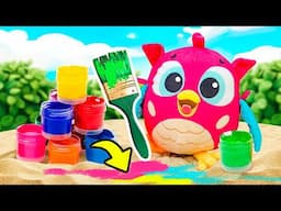 Hophop, a Coruja, Quer Pintar a Areia! 🎨🦉🌈