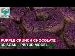 Purple Crunch Chocolate Donut 3D Scan – PBR 3D Model