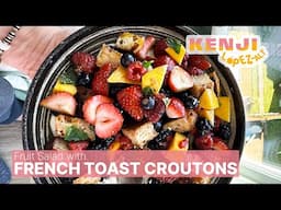 Leftover French Toast? Make French Toast Croutons for this Fruit Panzanella Salad