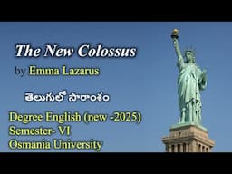 The New Colossus by Emma Lazarus sem6 Summary in Telugu #The_new_Colossus_Emma Lazarus_educare PDF