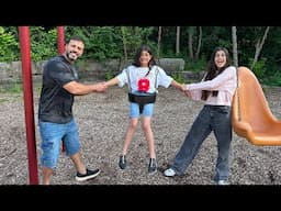 Deema and Sally Play stuck in the swing at the Playground Rescue Adventure