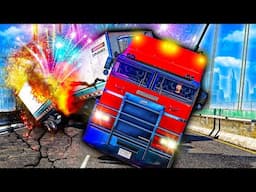 Fireworks Truck EXPLODES on Bridge in GTA 5! TOTAL DESTRUCTION!