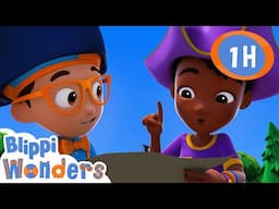 Buried Treasure | Blippi Wonders | Cars, Trucks & Vehicles Cartoon | Moonbug Kids