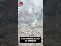 Debris at Air India plane crash site in Ahmedabad