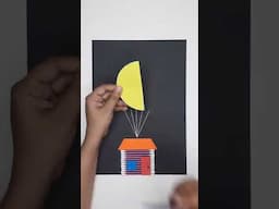 3D Paper Art - Hot Air Balloon and Home #3dart #papercrafts #paperart #craft #roomdecor #kidscrafts