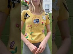 Nature lover top 💗🌏 #embroidery #upcycled #earth