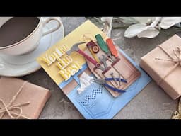 A DIY CARD for HIM | Papertrey Ink Tool Pouch | Diecutting and Stuffing Pockets
