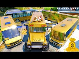 GTA 5 - Stealing $1,000,000 Gold Bus With Franklin | (Real Life Cars #346)