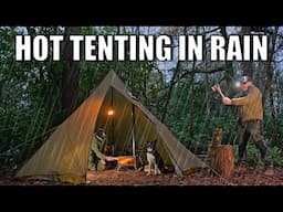 Winter Hot Tent Camping in RAINY Conditions Made EASY!