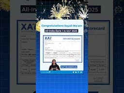 XAT 2025 Score Card 🎉 All-India Rank 1 🥳 Congratulations Sayali Ma'am for Scoring 99.9989%ile