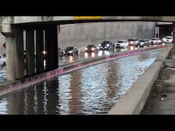 WATCH: KSAT captures videos of high water on lower level of Interstate 35 closure