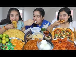 Sweets Vs Spicy Vs Sour Food Challenge | Momos, Golgappa, Maggi, Spicy Pizza, Rasgulla, Jalebi, Lays