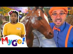 Blippi Plays with Jungle Animals 🦁🐎 | Learn with Blippi | American Sign Language for Kids