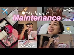 At-Home Maintenance Day: Trip Prep Edition | DIY Lashes, Brows, Nails + Getting a Brazillian Wax 😀