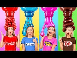 Gummy Food, Real Food vs Chocolate Food Challenge | Funny Moments by Jelly DO Challenge