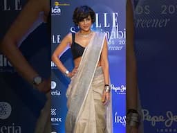 Mandira Bedi dazzles in saree at Elle Sustainability awards event #shorts