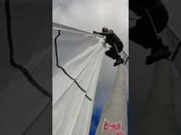 Fredrik Goes up the Mast #55 ft haul out #sailing life #boat life #sails down