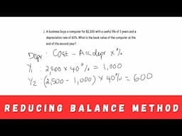 How to calculate DEPRECIATION using the Reducing Balance Method | Part 3