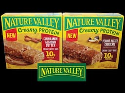 Nature Valley Creamy Protein: Cinnamon Almond Butter & Peanut Butter Chocolate Creamy Crispy Bars