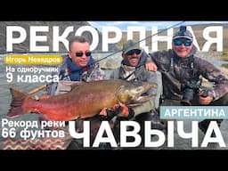 Ловля крупной чавычи нахлыстом в Аргентине.