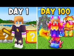 I Survived 100 Days of Lucky Block Hardcore Bedrock!