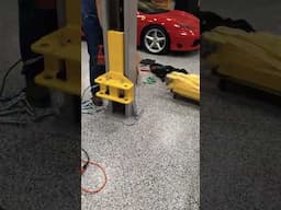 New lift is going in, didn't think we'd need this so soon. #Ferrari #maintenance #mechanic