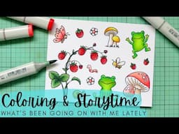 Coloring & Storytime | A Mini Life Update Crafty Chat | Copic Coloring Hello Bluebird Stamps