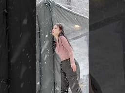 눈 폭탄 쏟아지는 날 캠핑 가면...진심 낭만이 있을까?  #캠핑 #폭설캠핑 #솔로캠핑 #에어텐트 #요요캠프
