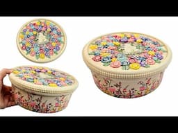 Beautiful Jewelry box from plastic container/Decoupage on plastic