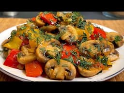 Unglaublich leckere gebratene Champignons mit Gemüse! Einfach und schnell! TOP-3
