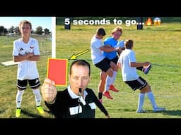 PLAYERS GET HEATED IN FINAL MINUTE OF CLOSE SOCCER GAME! ⚽️😱