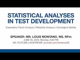 Statistical Analyses in Test Development