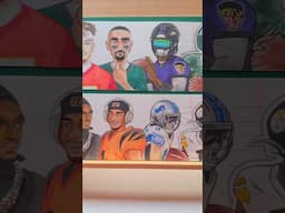 Drawing MOST AURA NFL Players! #shorts