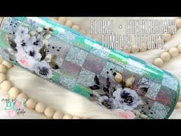 Glitter Checkerboard Floral Tumbler Tutorial