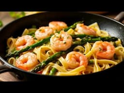 This pasta is like medicine for your joints! Asparagus and shrimp!