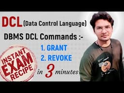 DBMS-32: DCL ( Data Control Language) in DBMS | DCL Commands - GRANT and REVOKE | unbeaten learning