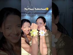 I can’t Believe that i made Daisy🌼with Rubberband!!😱😱 #diy #diyflower #creative #hairaccessories