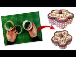 How To Make a Cute Jewelry Box From empty tape rolls and Cardboard!