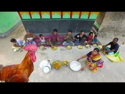 সাঁওতালি এক দাদার বাড়িতে বৌদির হাতের দেশি লাল মোরগ রান্না খাওয়া | Red Country Chicken Recipe