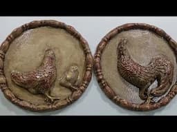 Chicken & Rooster Foam Clay Wall Decor