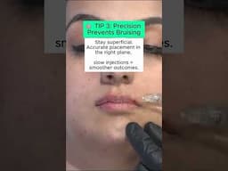 Tips to help reduce swelling and bruising when treating the lips.
