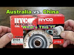 RYCO Z154 Oil Filter Made In Australia And Made In China Comparison