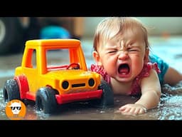 POWER CAR vs BABY: Funny Babies Playing And Crying in Playground - Funny Baby Videos | Just Funniest