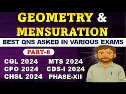 Geometry and Mensuration (Part-8) Best Questions Asked by SSC In 2024 || #SSCGL #SSCCHSL #CPO