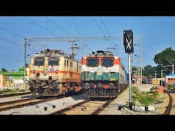 7 in 1 : Stunning OVERTAKES by ELECTRICS & DIESEL ACTION on SBC UBL LINE | Indian Railways