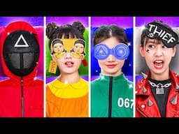 Rich Vs Giga Rich Vs Ultra Rich Vs Bad Normal Girl At Sleepover Party! I Made A Squid Game Sleepover