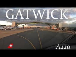 London Gatwick Cockpit Landing in the SWISS A220 - 2025 in 4K
