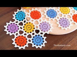 How to crochet EASY  for beginners CROCHET Motif Flower How to join motifs