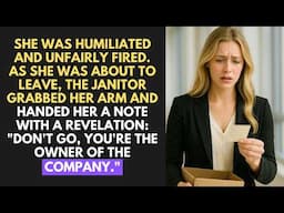 She Was Humiliated And Unfairly Fired – Then The Janitor Stopped Her: "You Own The Company."
