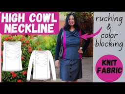 CUTE COLOR CLOCKED cowl neckline TOPS with higher coverage. Delia (Sinclair).